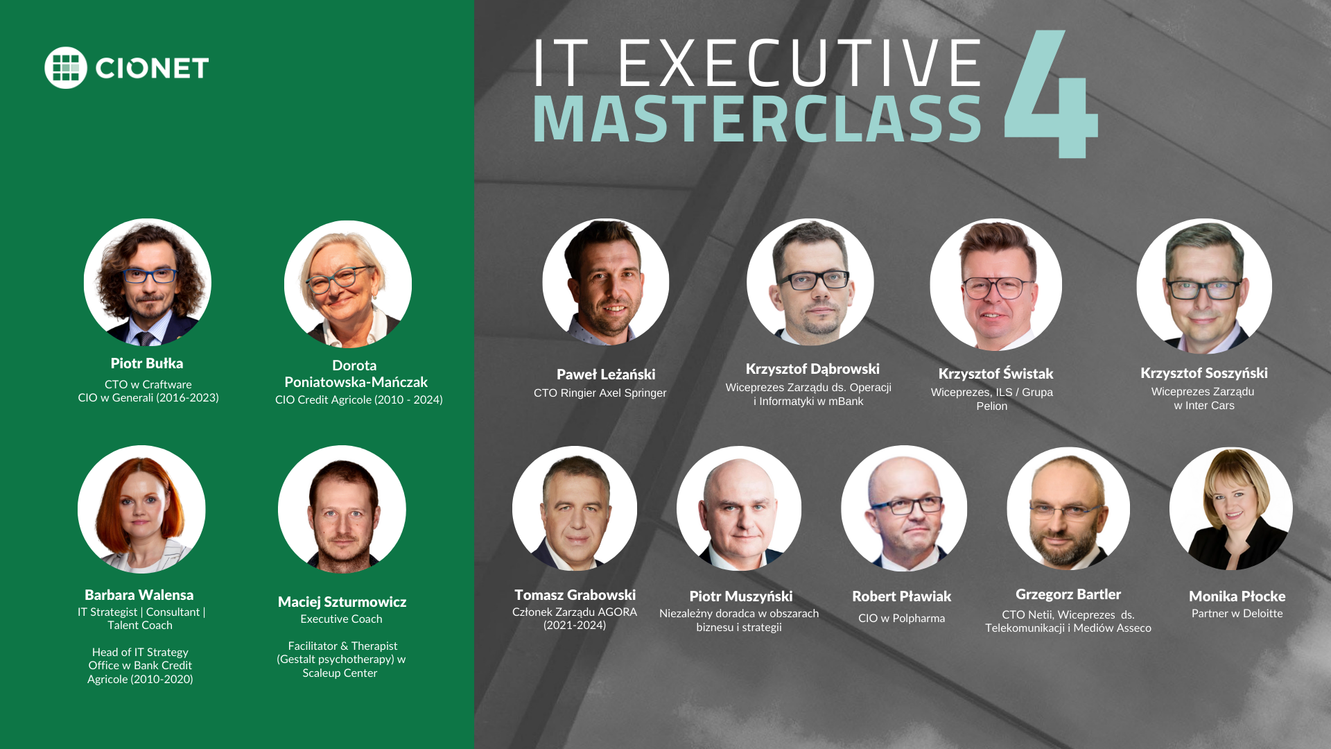 Prowadzący 4 edycji IT Executive Masterclass