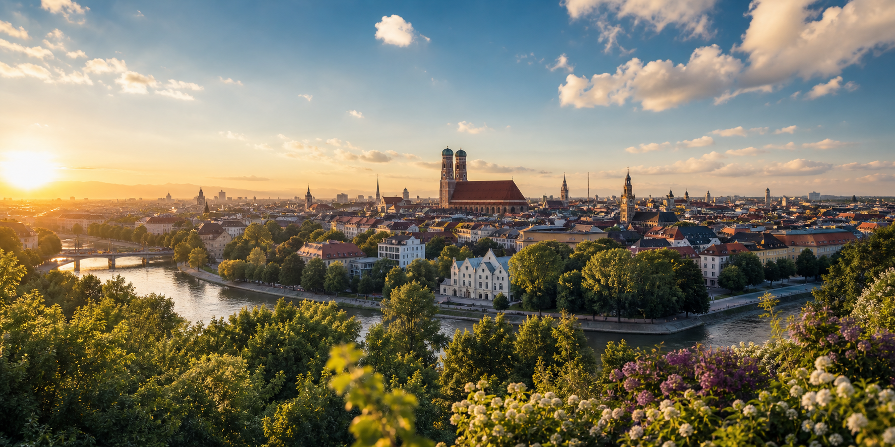 Munich Skyline at Dusk