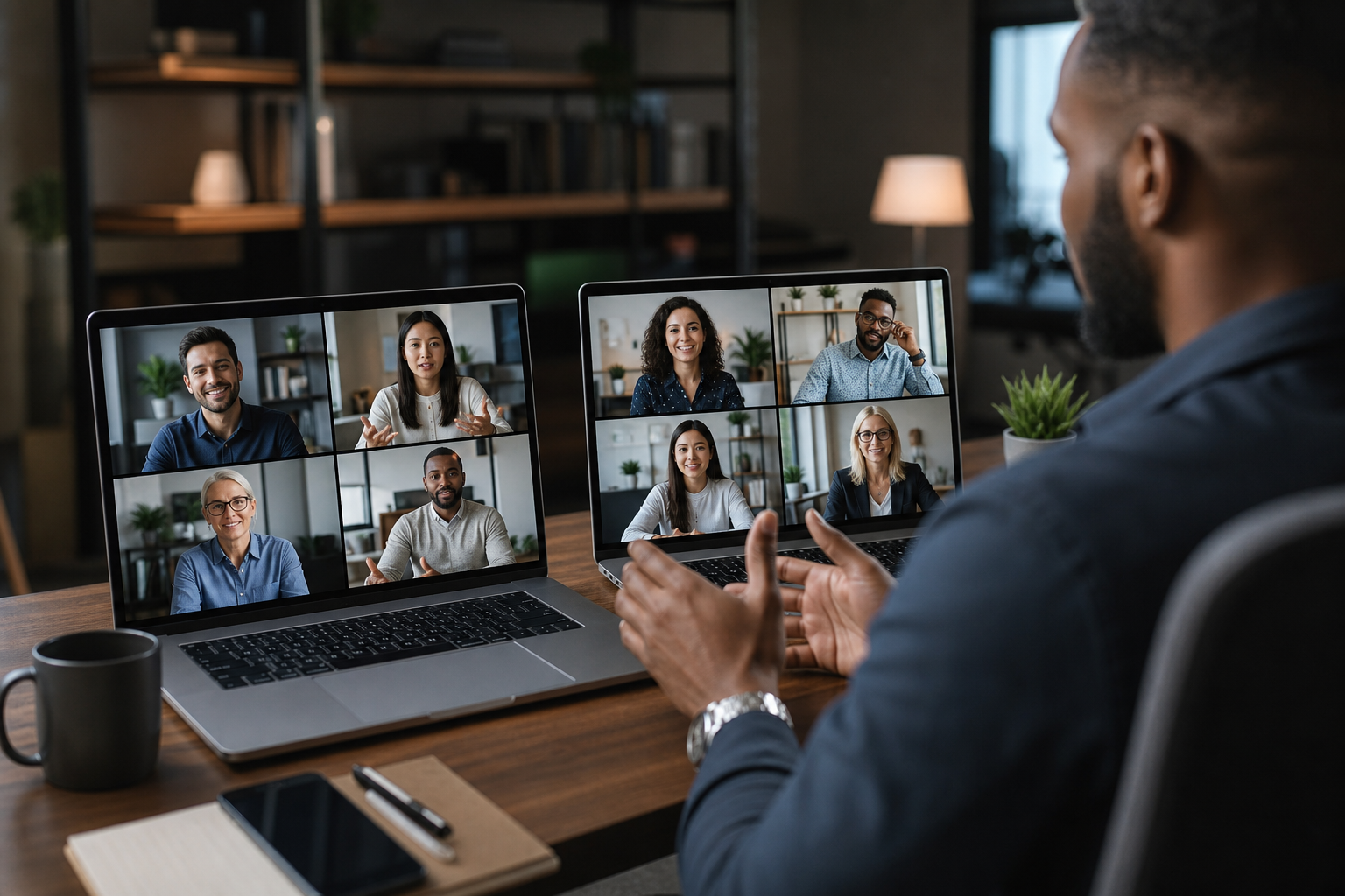 Online Meeting Participants in Virtual Office Setup