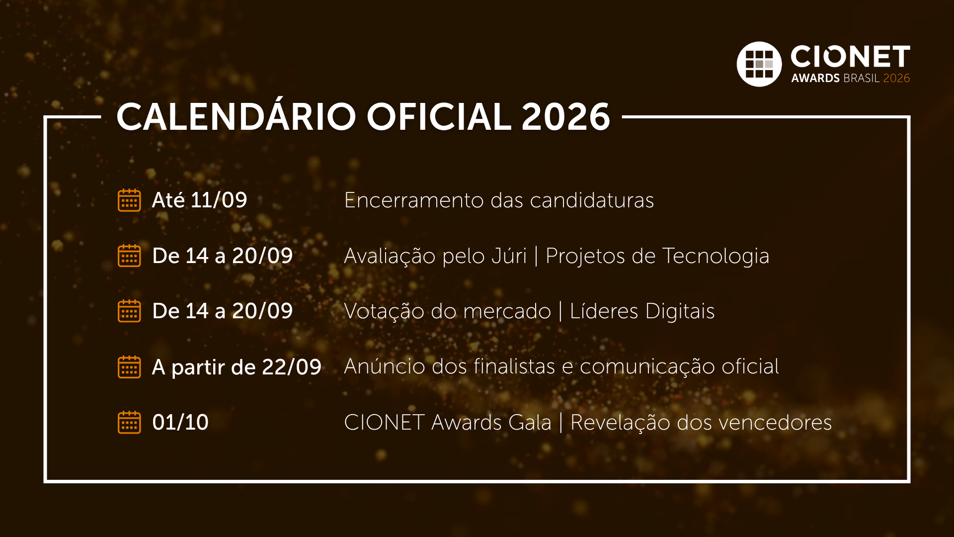 BR20261001 AWARDS BRASIL 2026 CALENDÁRIO ATUALIZADO